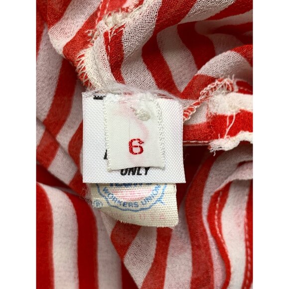 Vintage 80s Albert Nipon Red Striped Nautical Size 6 Dress RD10708 USA - Picture 5 of 12